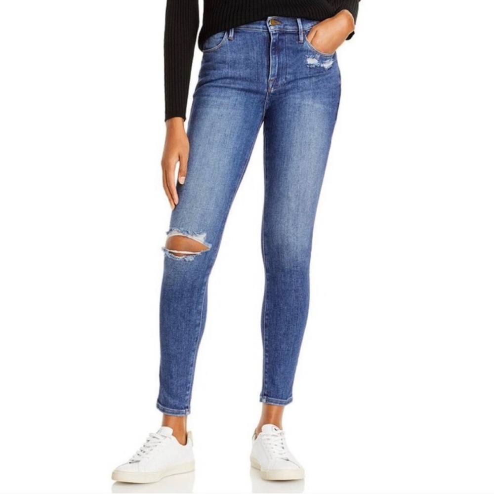 FRAME denim Le High Skinny in Saxon wash 27